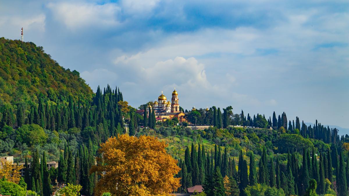 The church on the mountain in Abkhazia