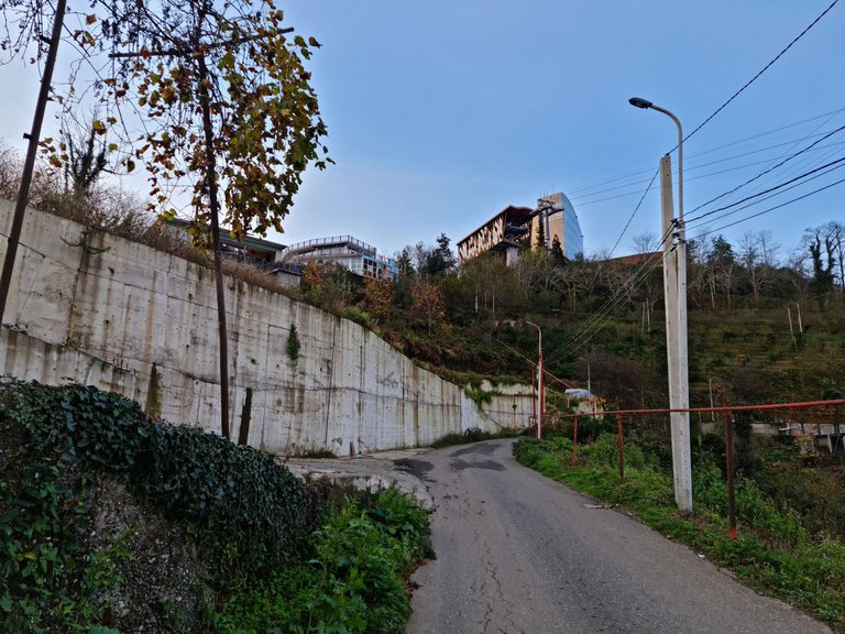 Walking route to the upper station of the Argo cable car in Batumi