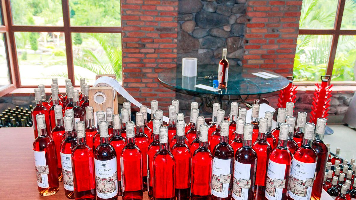 Bottles of Adjara wine