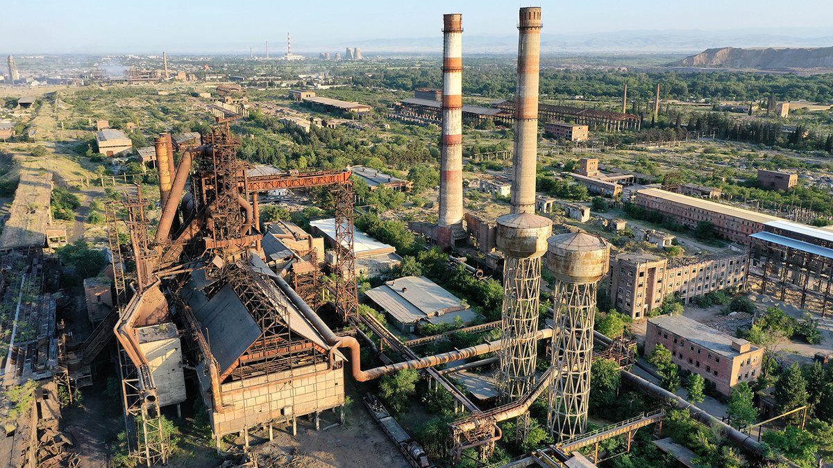 Factory building top view