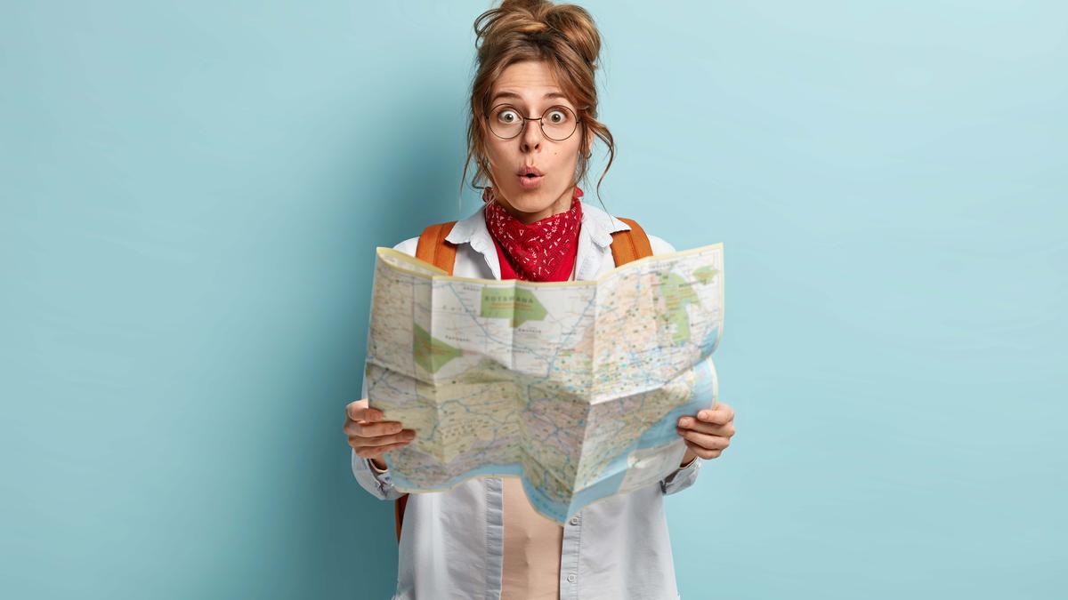 Girl with a city map