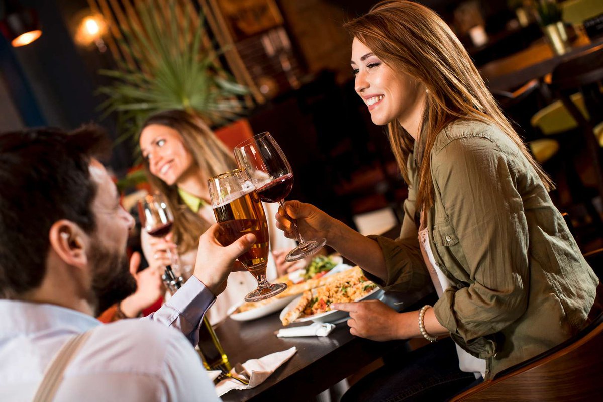 Dinner at the restaurant in a cozy atmosphere